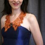 Lace Collar Necklace -sarah- (ombre Burnt Orange)