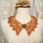 Lace Collar Necklace -sarah- (ombre Burnt Orange)